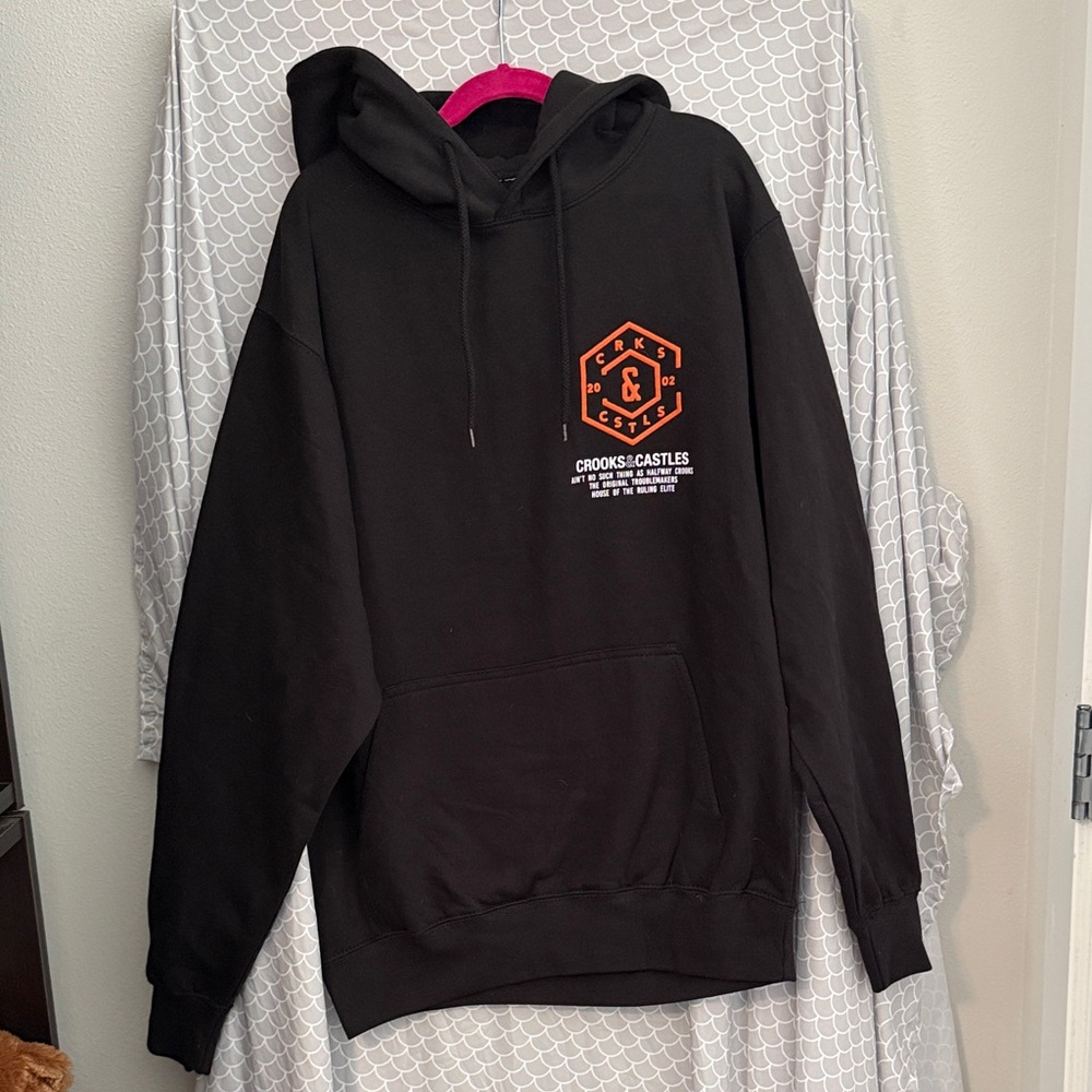 Crooks & Castles Black and Orange Hoodie New!